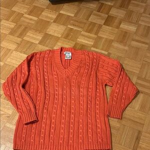 Escada Men's Orange Cable Knit Sweater